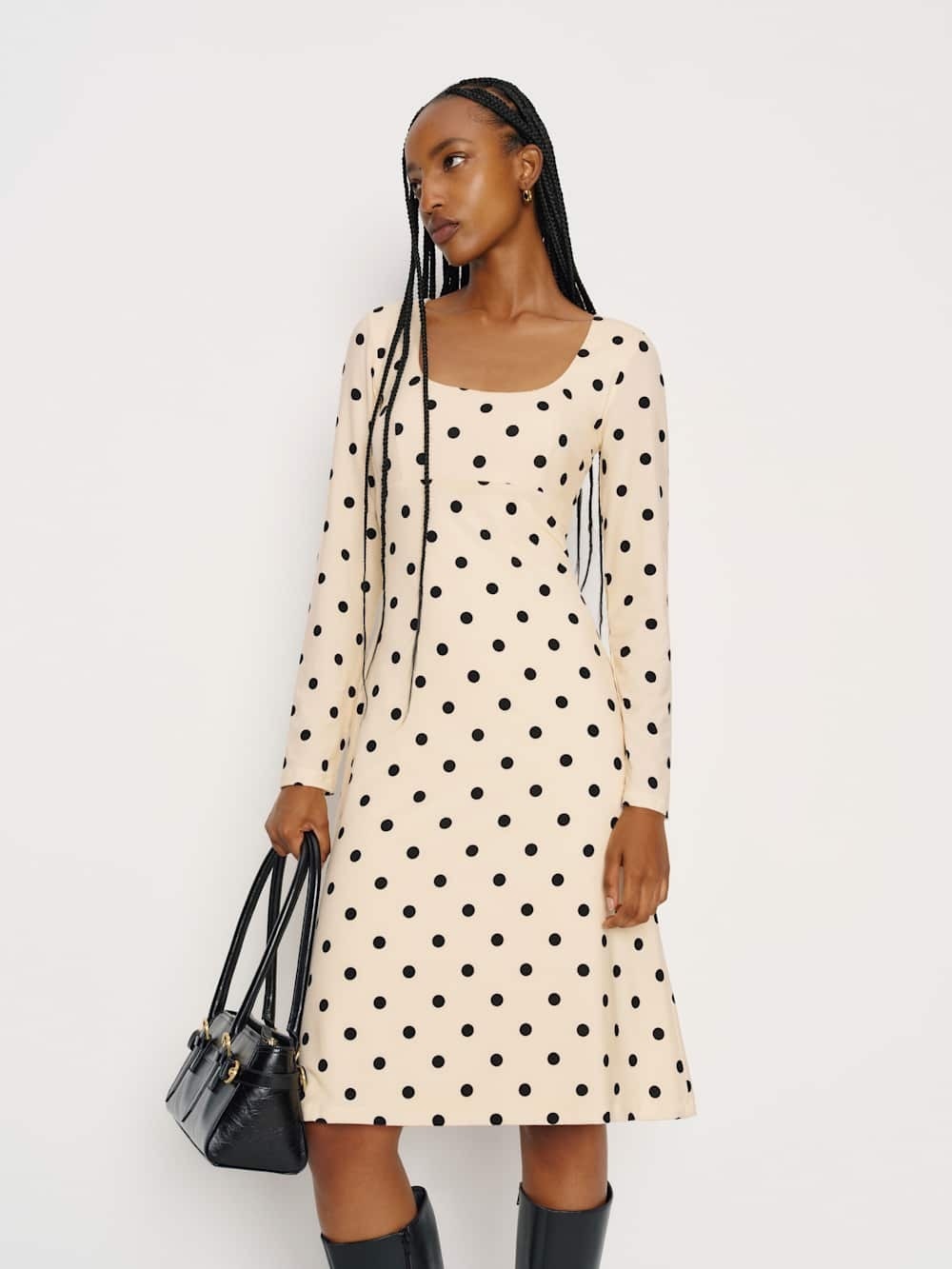 NWT Reformation Davi Knit Dress in Sundae Dot